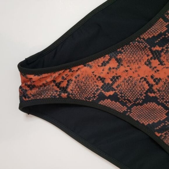 NWOT Snake Print Bikini Bottoms In Rust Multi‎ - Picture 3 of 7